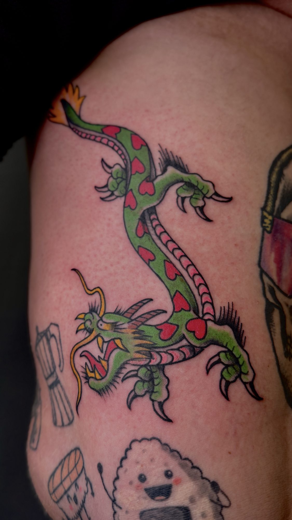 Grüner japanischer Drache, Japanisches Tattoo von Andre bei Eine Liebe Tätowiergeschäft in Bochum