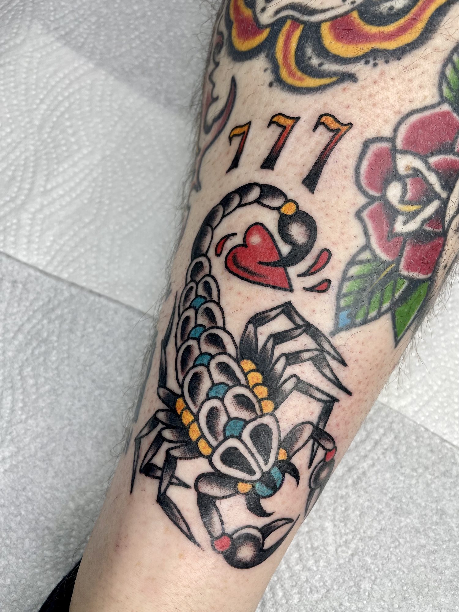 Skorpion am Unterarm, Tier Tattoo von Jill bei Eine Liebe Tätowiergeschäft in Bochum
